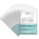 Kimoco masque en tissu masque visage complexe aux algues set 10 pièces - Masque En Tissu Visage Soin - Masqu Hydratant Visag - Hydrolat de thé vert Masque visage apaisant