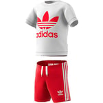 Adidas Short Tee Set, Shorts Mixte bébé, White/Scarle, 3-6M