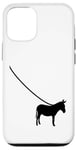 Coque pour iPhone 12/12 Pro Anne sur une laisse – Mule Burro Farm Farming Funny Cute