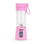 Portable Blender Smoothie Maker 330ML Rechargeable Fruit Mixer Mini Juicer Pink