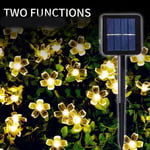 7M 50LED Solar String Lights LED Sakura Street Garland gräsmatta Lampa Vattentät IP65 Jul Nyår Utomhusbelysning Dekor Warm White Light 7M 50LED