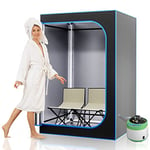 SereneLife Sauna Portable pour Deux Personnes, Sauna Infrarouge pour Le Corps Complet, Thérapie du Corps et Relaxation, Spa Sauna Maison avec générateur de Vapeur, 2 chaises Pliables et télécommande