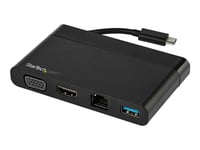 Startech.Com Usb C Multiport Adapter With Hdmi, Vga, Gigabit Ethernet & Usb 3.0, Usb C To 4K Hdmi Or 1080P Vga Display Mini Dock Hub, Usb Type-C Travel Docking Station For Usb-C Laptops - Portable Usb-C Dock (Dkt30chvcm) - Dokkingstasjon - Usb-C - V