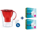 Carafe marella rouge BRITA + Pack de 6+4 cartouches MAXTRA PRO All-In-1