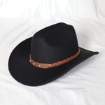 Vintage Western Cowboy -hattu Miesten Gentleman Lady Jazz Cowgirl Nahkaisella Leveälierisellä Cloche Church Sombrero Hombre Lippalakit