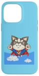 Coque pour iPhone 14 Pro Max chihuahua super-héros mignon chien chiot animal de compagnie drôle animal art illustration