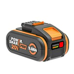 WORX- Batterie Powershare PRO haute capacité - 20V- 5Ah - WA3570 (avec indicateur de niveau de charge, compatible avec les outils WORX 20V/40V/80V)