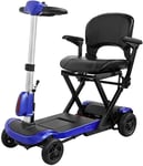 FTFTO Home Accessories Elderly Disabled Portable Travel Mobility Scooter 4 Wheel with Tight Turning Radius Swivel Seat Electric Mobility Scooter Blue