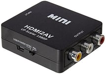 Convertisseur RCA vers HDMI, adaptateur composite 1080P vers HDMI avec  câble RCA prend en charge PAL/NTSC pour lecteurs DVD  Roku/VHS/magnétoscope/Blue-ray