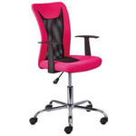 DEANA - Fauteuil de Bureau sur Roulettes Rose et Noir