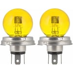 2x ampoule 12V 45/40W P45T Jaune double filament phare feu avant projecteur voiture moto ancienne vintage