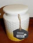 KITCHEN PANTRY SMALL  KITCHEN  STORAGE CANISTER  YELLOW / HONEYCOMB   NEW