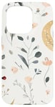 iPhone 15 Pro Whimsical Boho Watercolor Wildflowers Moon Insects Design Case