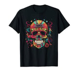 Cinco De Mayo Day Of Dead Sugar Skull Skeleton Floral Skull T-Shirt