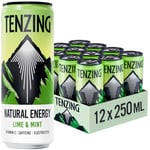 TENZING Natural Energy Drink, Plant Based, Vegan, & Gluten Free Drink, Lime & Mint, 250ml (Pack of 12) - Packaging may vary