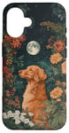 Coque pour iPhone 16 Nova Scotia Toller Moon Flowers Cottagecore Chien Maman