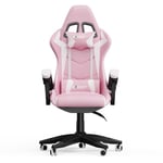 Chaise gamer Ergonomique BIGZZIA, Chaise gaming, Fauteuil gamer, Siège Pivotant, Dossier Haut Inclinable, Accoudoirs Réglables,