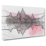 Big Box Art Victoria Memorial in Kolkata India in Abstract Canvas Wall Art Framed Picture Print, 30 x 20 Inch (76 x 50 cm), White, Grey, Pink, Brown