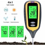 Groofoo - Testeur de Sol pH d'humidité Température Lumineuse 4 en 1 pH Metre de Sol Humidité Testeur Terre Electronique pour Jardin Plantes