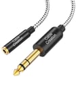 Cable casque 1/4 ¿¿ 3,5 mm 1FT, TRS 6,35 mm 1/4 fiche ¿¿ 3,5 mm 1/8 prise jack st¿¿r¿¿o adaptateur audio pour amplificateur, guitare, clavier, piano, ordinateur portable, home cin¿¿ma