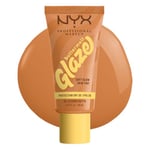 NYX Professional Makeup - Fond de Teint Hydratant SPF30 - Tenue Longue Durée Jusqu'à 12h - 93% d'Ingrédients Soin - Formule Vegan - Buttermelt Glaze Tint - Teinte : Almond Butta - 30ml