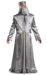 Disguise 107679C Dumbledore, Official Harry Potter Wizarding World Adult Costume Robe and Hat Outfit Sized, Silver, XX-Large