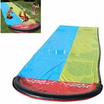 Cesieclefou - Toboggan Aquatique pour Enfants avec Planche de Surf, Toboggan Aquatique Double Requin avec Papier de réparation, 4,8 x 1,4 m Lefou