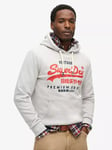 Superdry Duo Vintage Logo Hoodie, Glacier Grey Marl