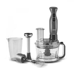 Karaca Pro-Multimax Food Processor, 2000W, Blender, Mixer, Ice Crushing, Nonslip Stand, Large Capacity, Cake Mixer, Chopping, Whisking, Space Gray