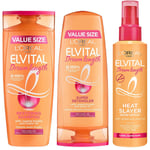 L'Oréal Paris Elvital Dream Trio Shampoo 400ml, Conditioner 300ml & Heat Slayer 150 ml