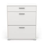 Demeyere Shoe Cabinet with 2 Hinges and 1 Drawer, Particle Boards, Contemporary Style, for Entryway, W80.8 x D24.4 x H40.8 cm, White, L 80,8 x P 24,4 x H 101,8 cm