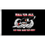 DRAPEAU PIRATE KILL EM ALL 150x90cm - DRAPEAU CORSAIRE 90 x 150 cm - DRAPEAUX -