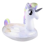 BLUE SKY - Bouée Géante Licorne - Gonflable - 069071 - Blanc - Vinyle - 115 cm x 85 cm - Jouet Enfant Adulte - Jeu de Plein Air - Piscine - Chevauchable - Poignet - À Partir de 3 Ans