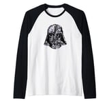 Star Wars Darth Vadar Floral Helmet Raglan Baseball Tee