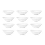 Olympia Athena Small Breakfast Bowls Set 153 mm/6 inch - 360 ml/12.75 oz (Pack of 12), White Vitrified Porcelain, Oatmeal Dishes, Microwave / Dishwasher Safe, Restaurant Café & Home Use, CC213