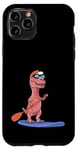 Coque pour iPhone 11 Pro Sup Stand Up Paddle Board Dinosaure Drôle Planche à Pagaie