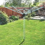 4 Arm 40m Rotary Airer Garden Washing Line Clothes Dryer Including Ground Socket