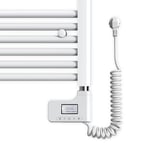 EMKE Accessoires pour sèche-Serviettes, 300W,6 Modes,Élément Chauffant pour seche Serviette radiateur Salle de Bain, avec Thermostat et Timing, Serrure pour Enfants,Blanc