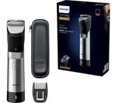 Philips Series 9000 Prestige BT9810/13 Wet & Dry Beard Trimmer - Silver, Silver/Grey