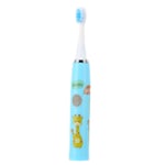 (Blue)Kids Electric Toothbrushes Cartoon Pattern Battery Powered Brush Hair BGS