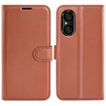 Sony Xperia 5 V Fodral Litchi Brun