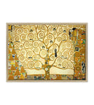 Tableau sur toile encadré – avec cadre – L'arbre de vie – Gustav Klimt – Culture Art – Art Nouveau Style Liberty – 50 x 70 cm – Style moderne bois naturel – (cod.199)