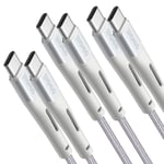 Câble USB C CTC[Lot de 3,1M+1M+1M] Câble USB C vers C,Câble Chargeur Samsung,Câble Type C vers Type C,Câble iPad Pro,Câble USB-C rapide,Câble USB/C.Câble 15 Pro Max,15,Huawei P20