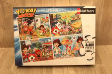 Puzzle Nathan Yo-Kai Watch - 4 puzzles de 100 pièces - 36 x 26 cm - NEUF