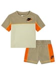 Nike Infant Boys Reimagine T-shirt And Cargo Shorts Set - Khaki, Khaki, Size 12 Months