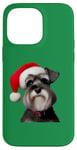 iPhone 14 Pro Max Miniature Schnauzer With Santa Hat Christmas Xmas Dog Owner Case