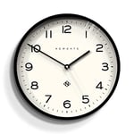 NEWGATE® Echo Number Three Horloge Murale Moderne - Pendules murales Horloge Ronde - Horloge de Cuisine - Horloges pour Le Salon - Horloge de Bureau (Noir)