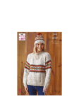 King Cole Fashion Aran Hats and Sweater Knitting Pattern, 5868