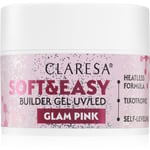 Claresa Soft&Easy Builder Gel styrkende gel-underlak til negle Skygge Glam Pink 45 g