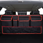 Plus Size Universal Auto Car / SUV Organizer Trunk Baksäte Förvaringsväska SUV Bil Bak Multifunktionell förvaring nätficka Bilinteriörtillbehör Red